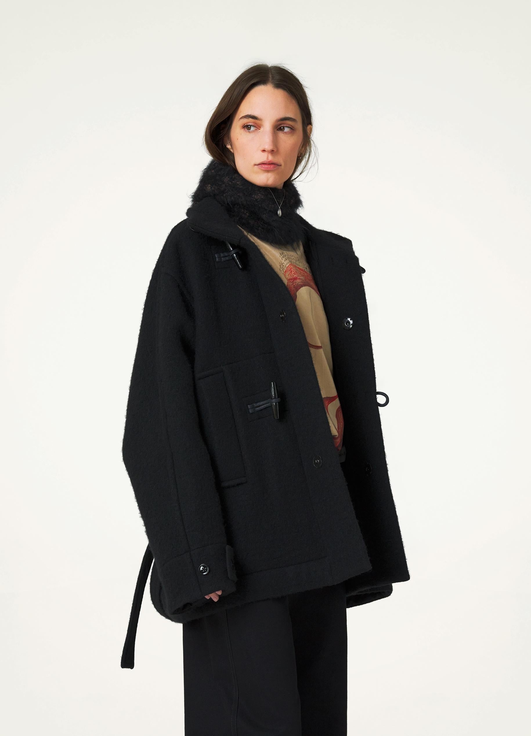 SHORT BATHROBE DUFFLE COAT - 4