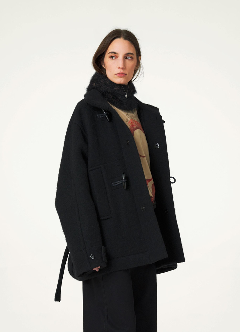 週末限定値下LEMAIRE SHORT BATHROBE DUFFLE COAT Lemaire Short Bathrobe Duffle Coat - Brown Chine | Garmentory