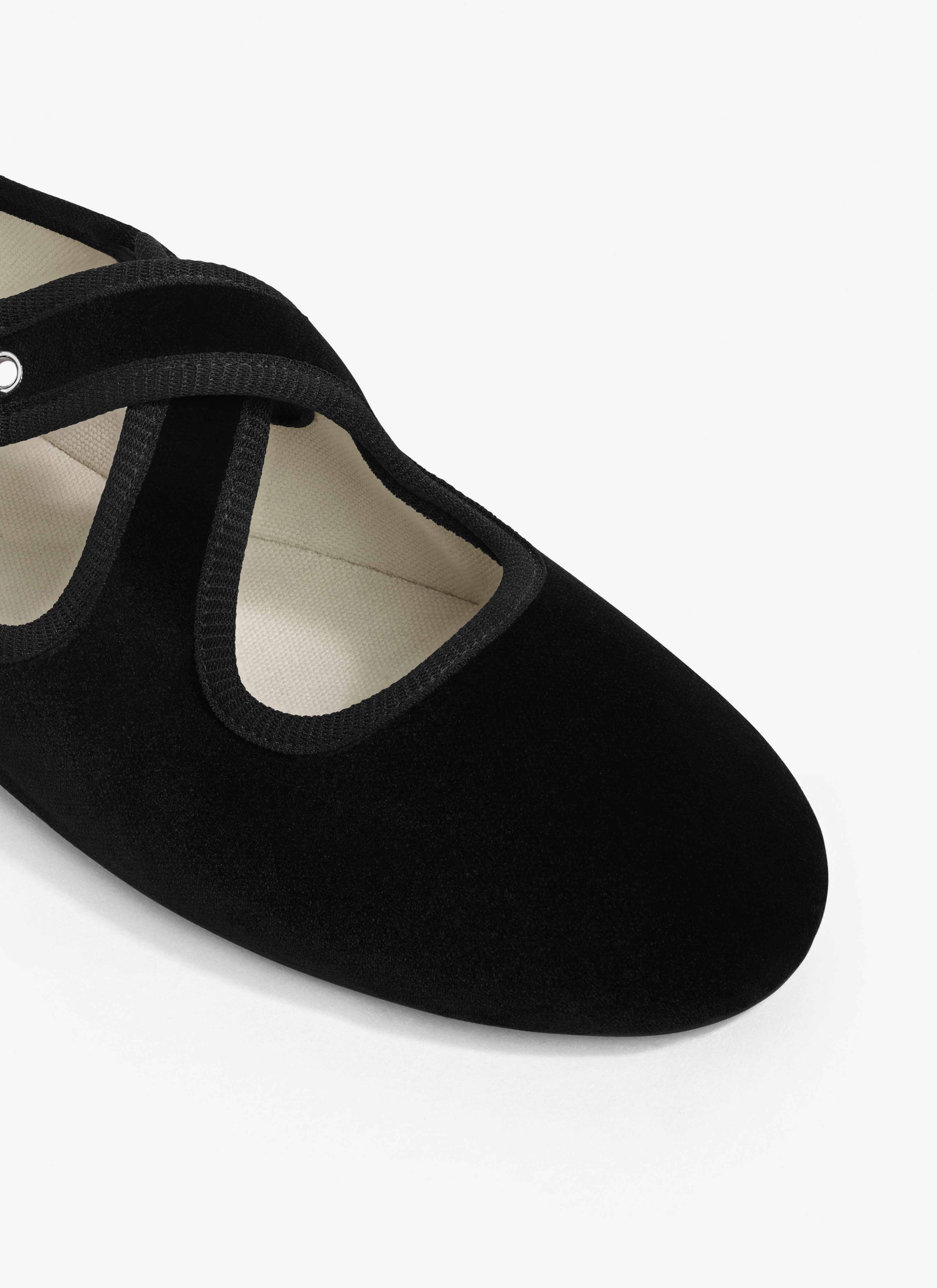 CRISS CROSS BALLET FLATS IN VELVET - 4