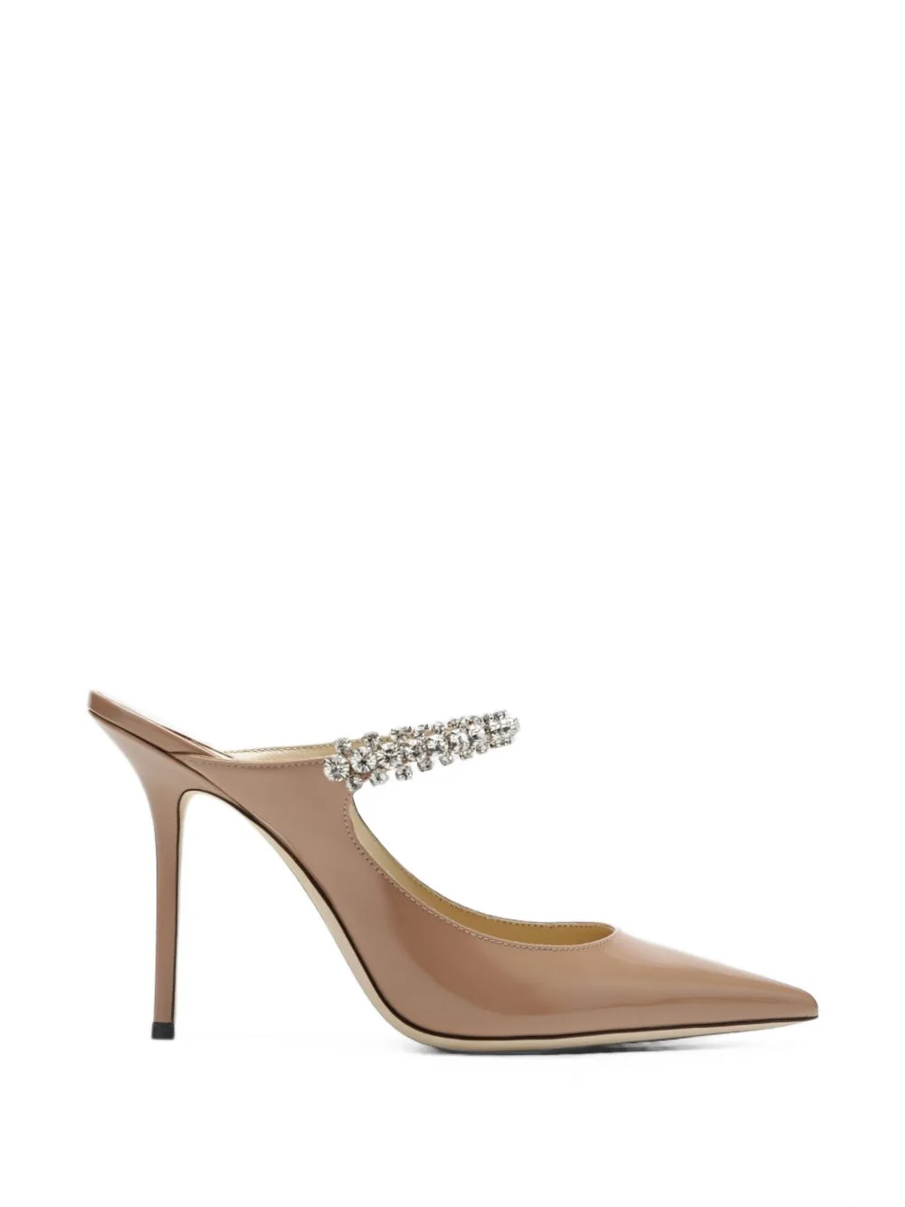 Bing 100 ballet pink patent-leather mules with crystal strap - 1