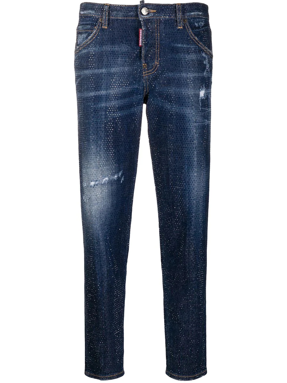 distressed low-rise jeans - 1