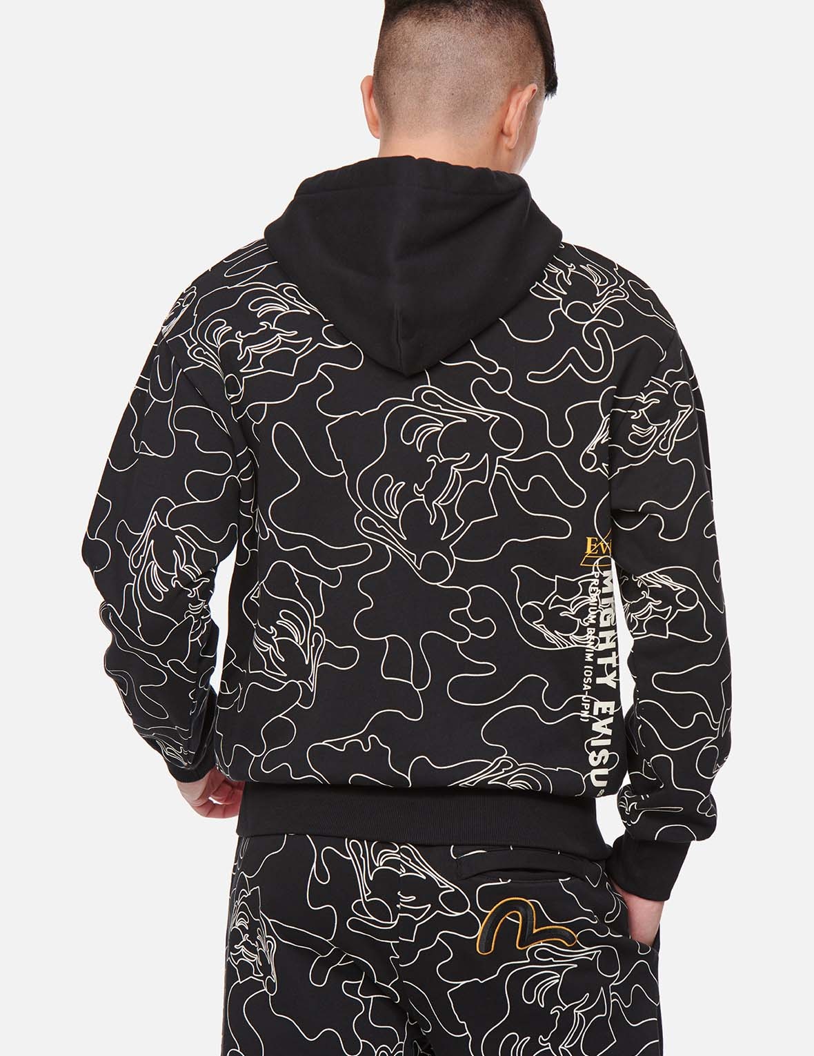 ALLOVER LINEAR CAMOUFLAGE PRINT HOODED SWEATSHIRT - 4