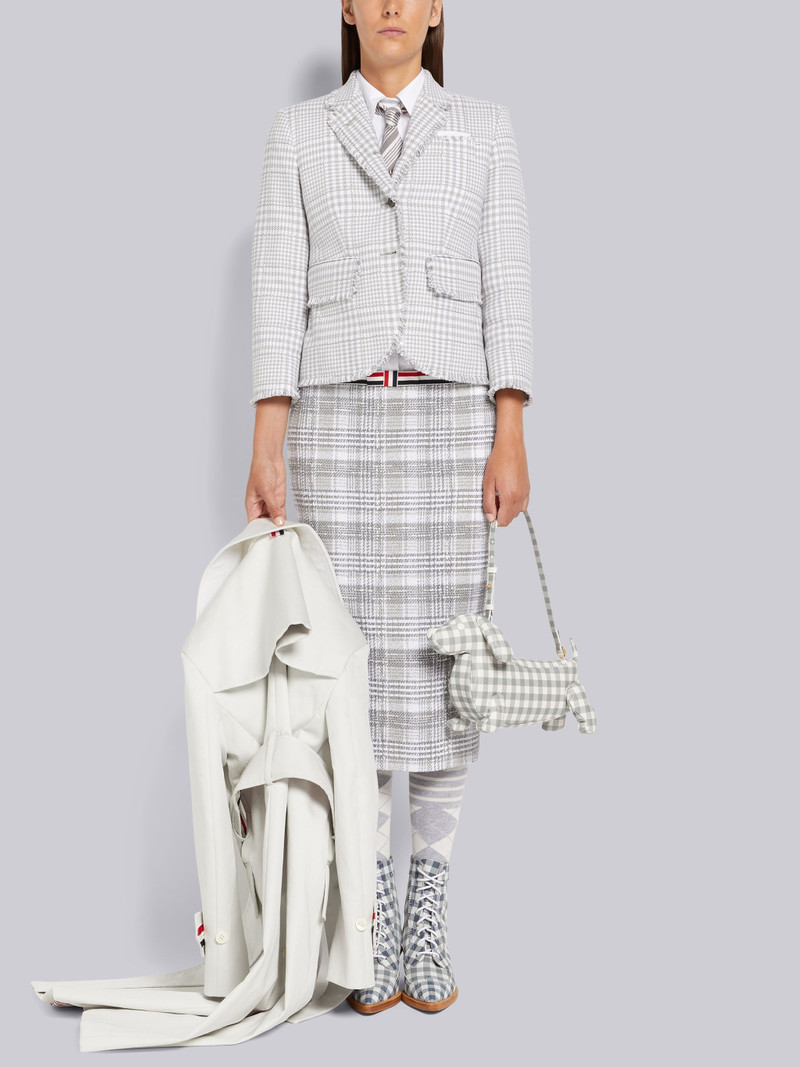 White Mackintosh Grosgrain Trim Oversized Belted Trench Coat 4