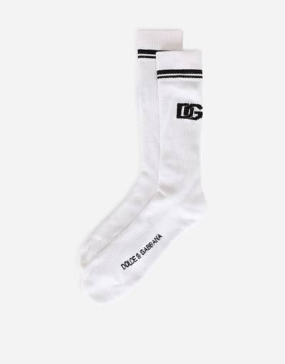 Dolce & Gabbana Stretch cotton socks with jacquard DG logo outlook