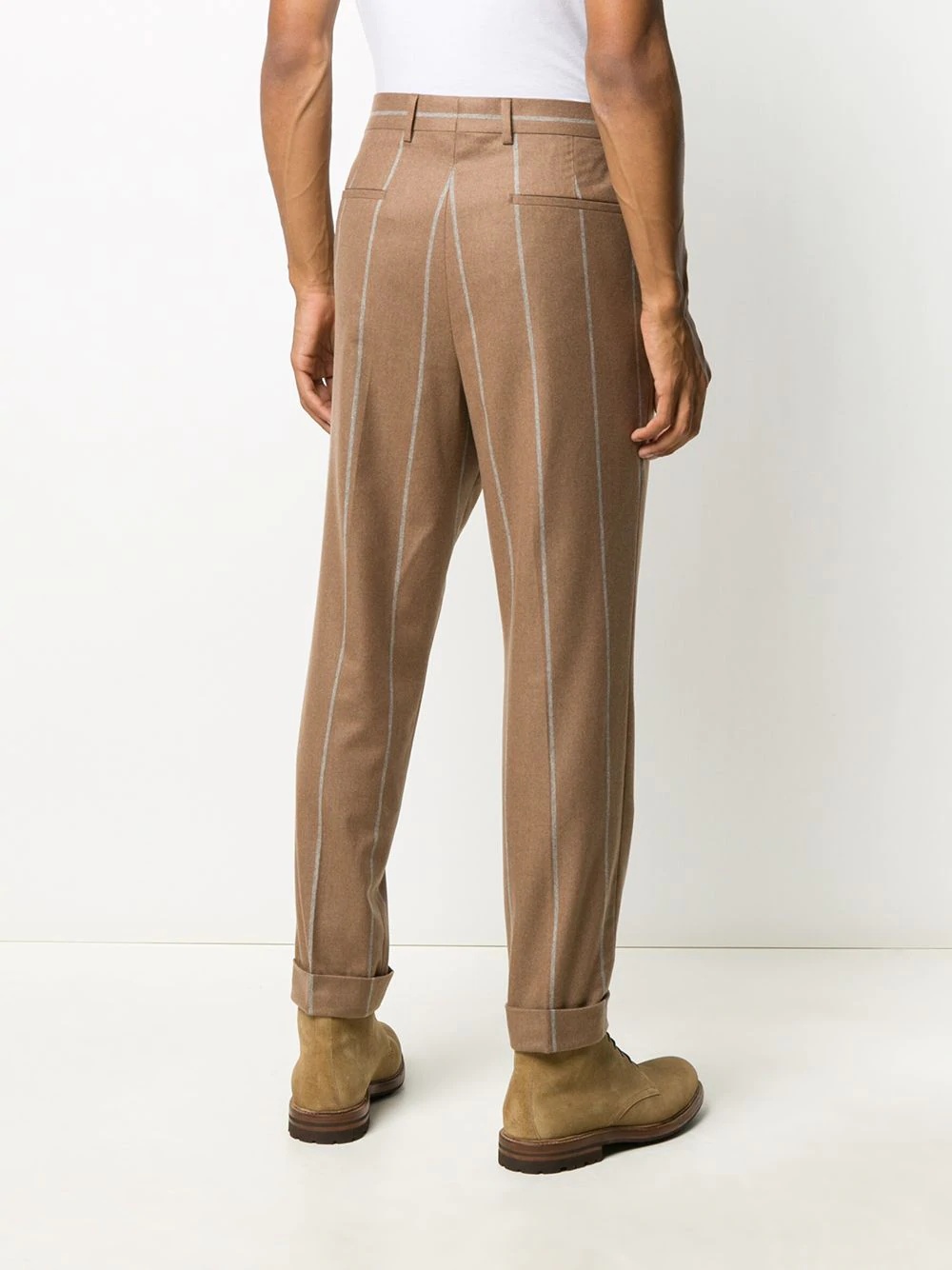 stripe tapered trousers - 4