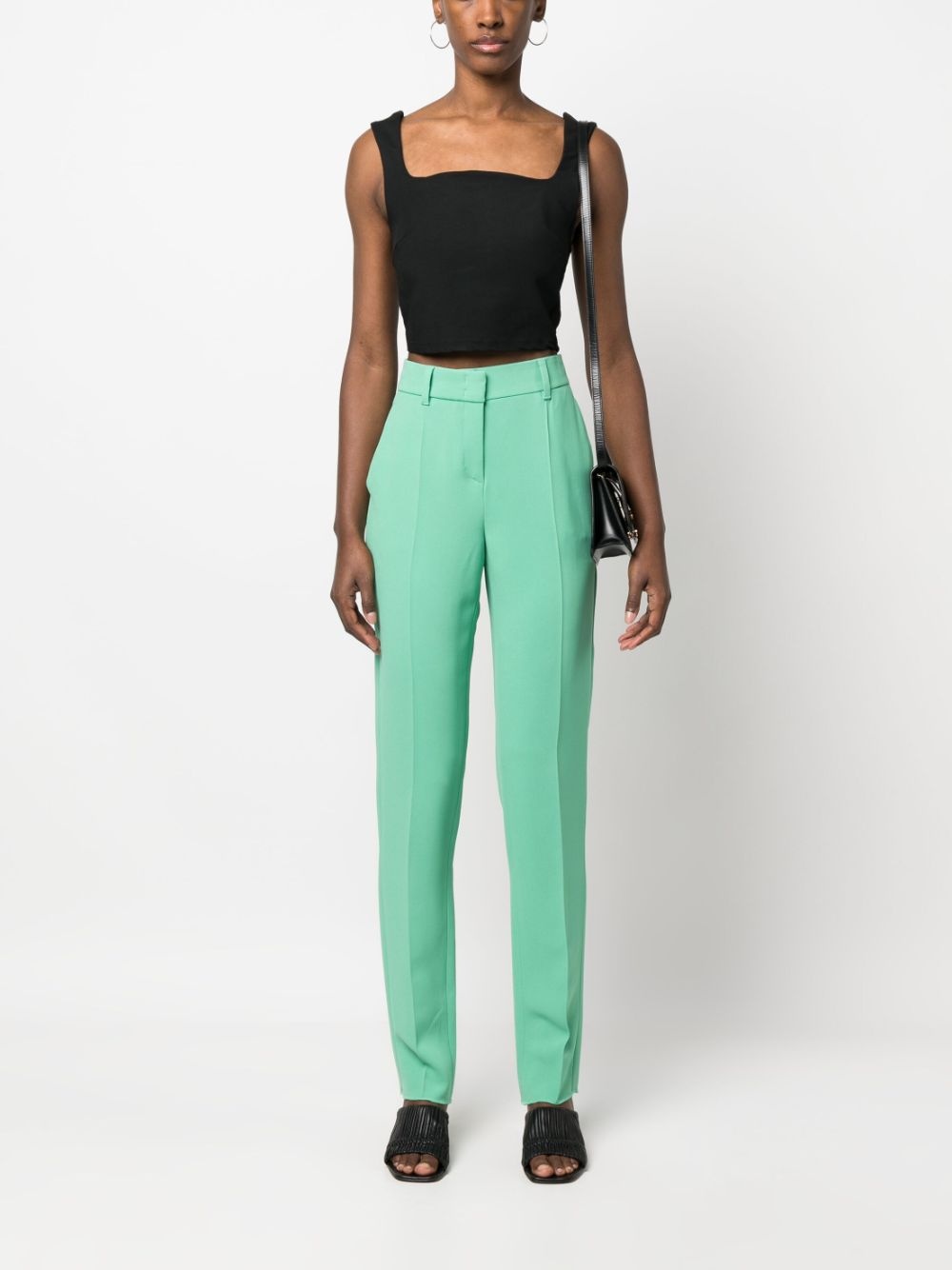 pressed-crease high-waisted trousers - 2