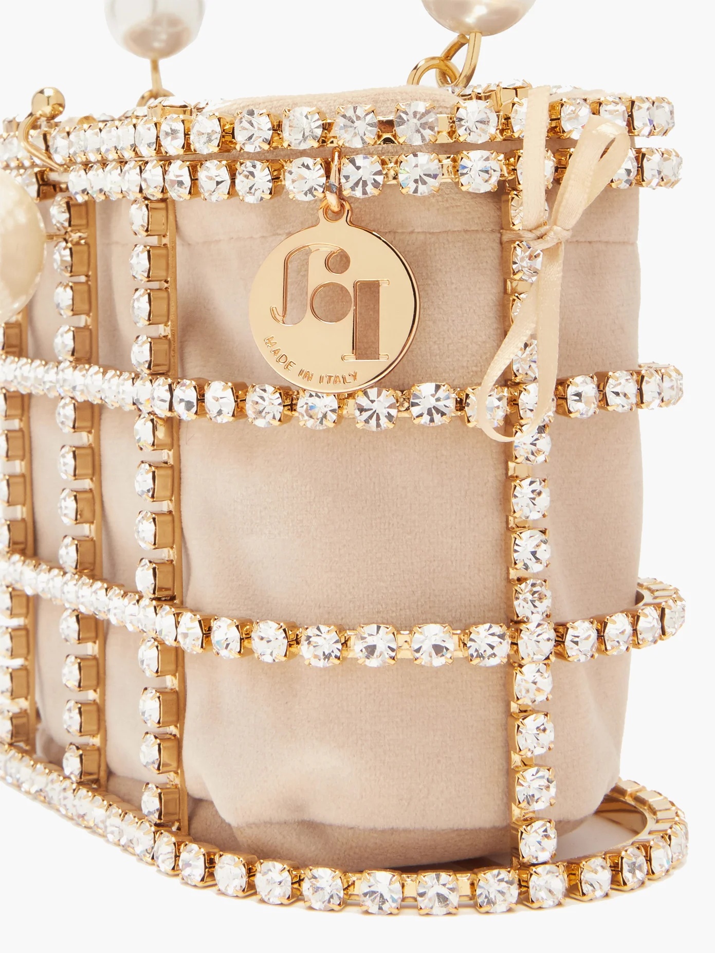 Holli crystal-embellished cage clutch bag - 6