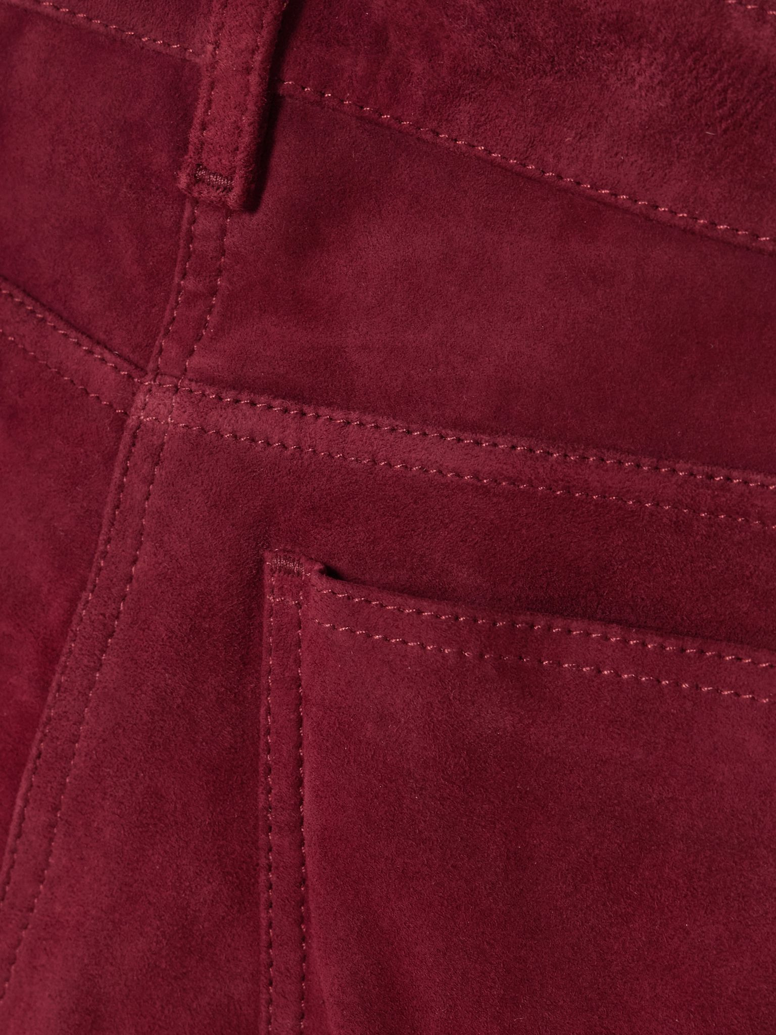 Duke cropped suede straight-leg pants Red - 4