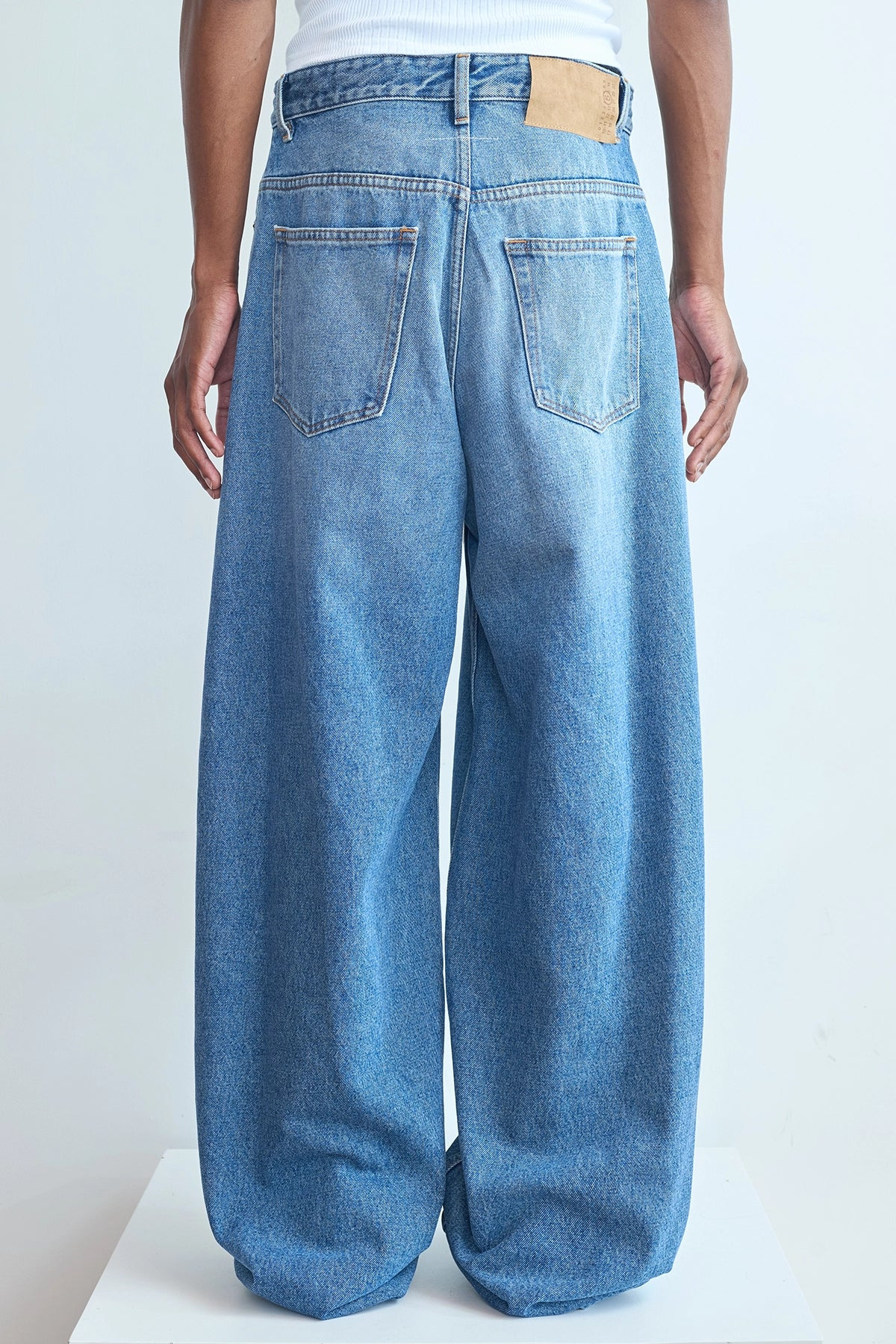 MM6 Blue Denim With Front Seam Medium Blue - 5