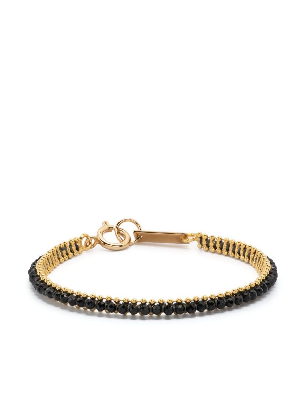 engraved-logo beaded bracelet - 1