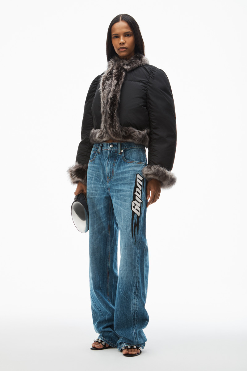 Alexander Wang blade logo-embroidered balloon jeans outlook