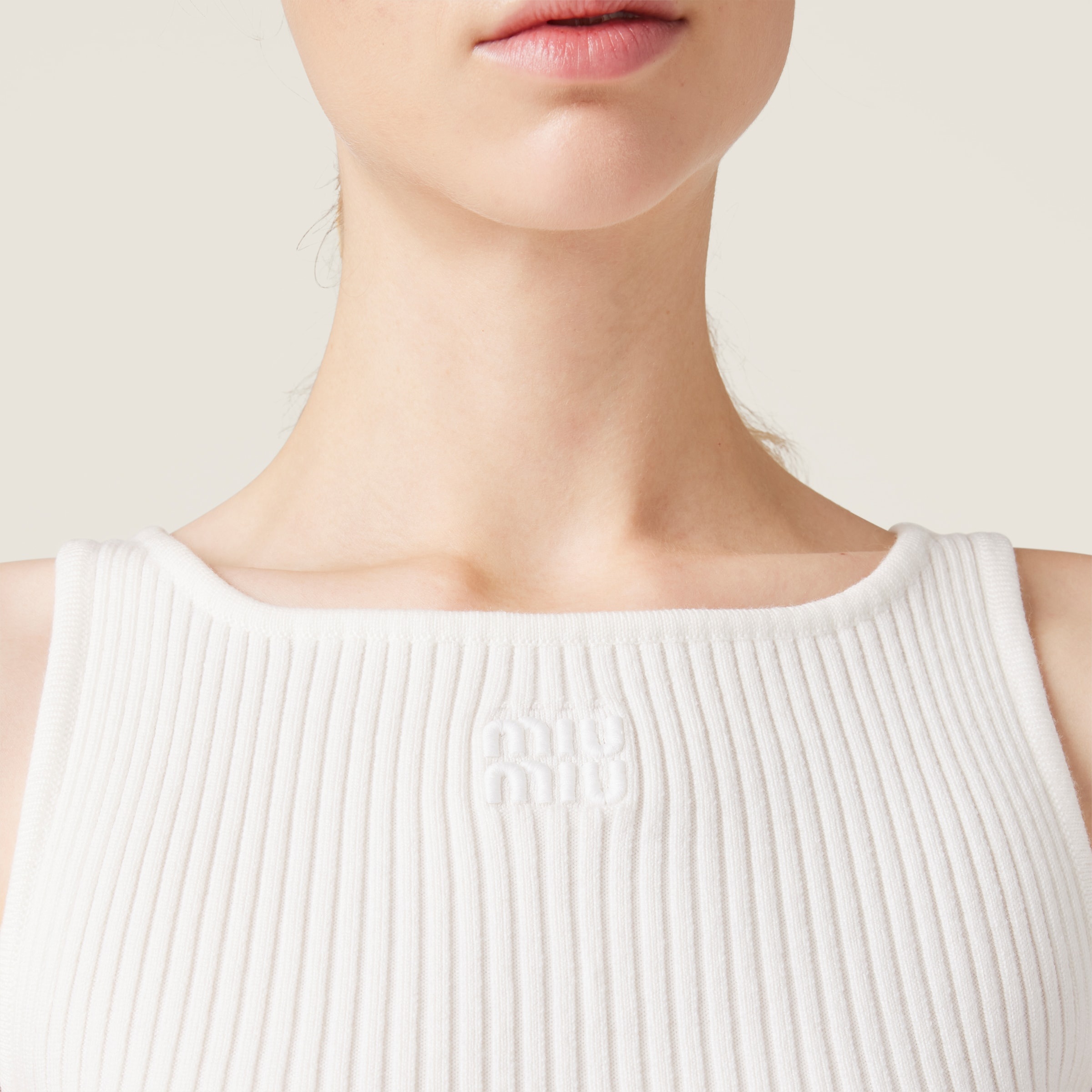 Ribbed knit wool tank top - 4