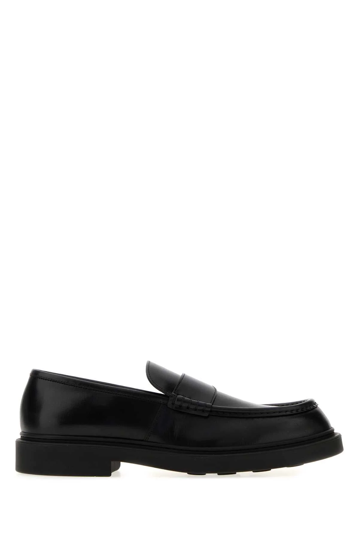 Jil Sander Men Black Leather Loafers - 1