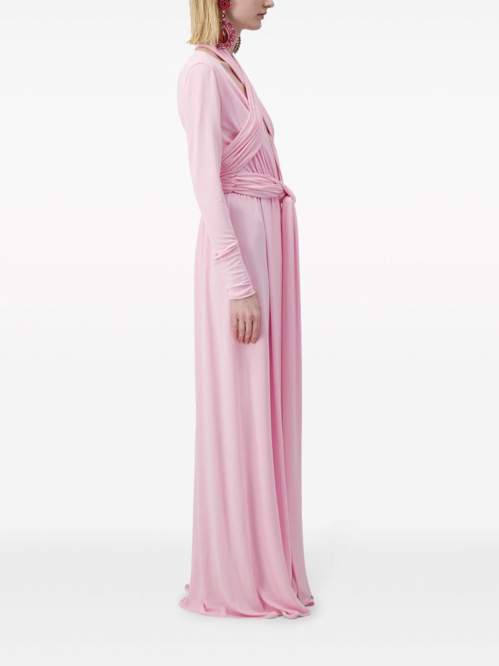 draped cashmere-silk blend gown - 3