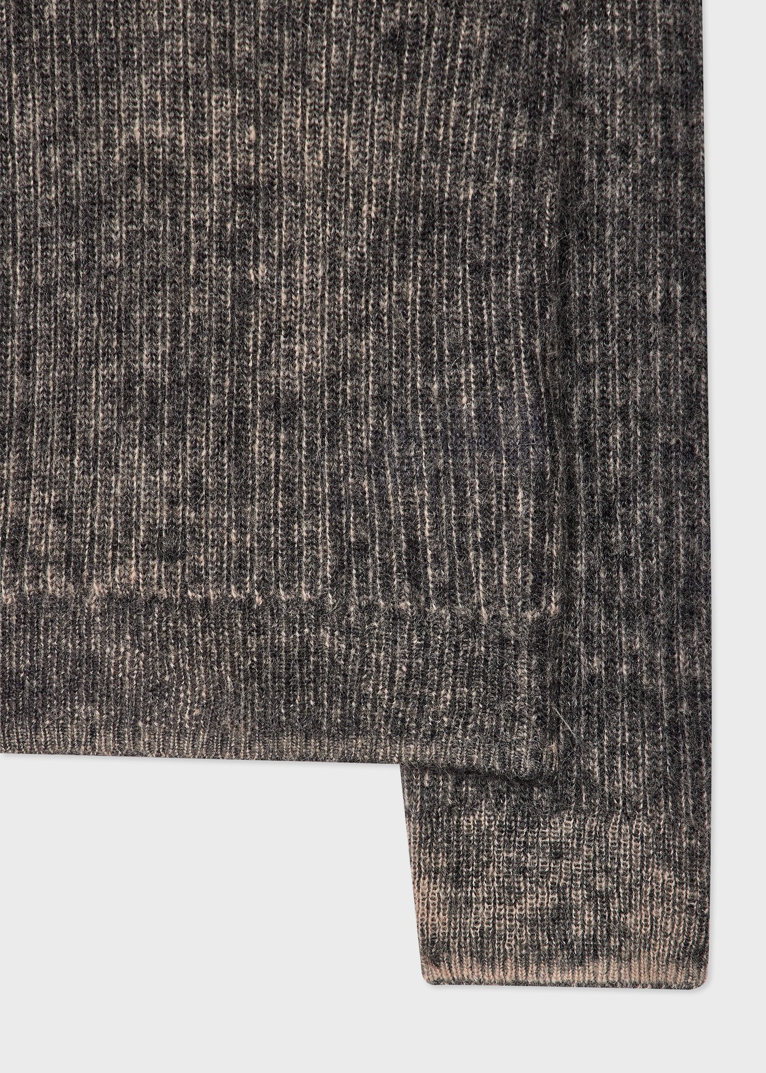 Charcoal Acid-Wash Wool-Mohair Cardigan - 2