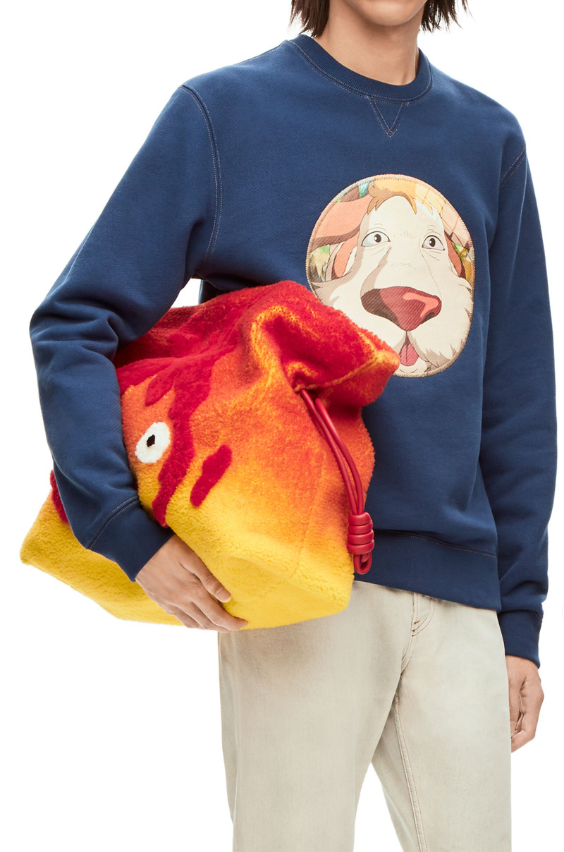 Calcifer XL Flamenco clutch in shearling 2