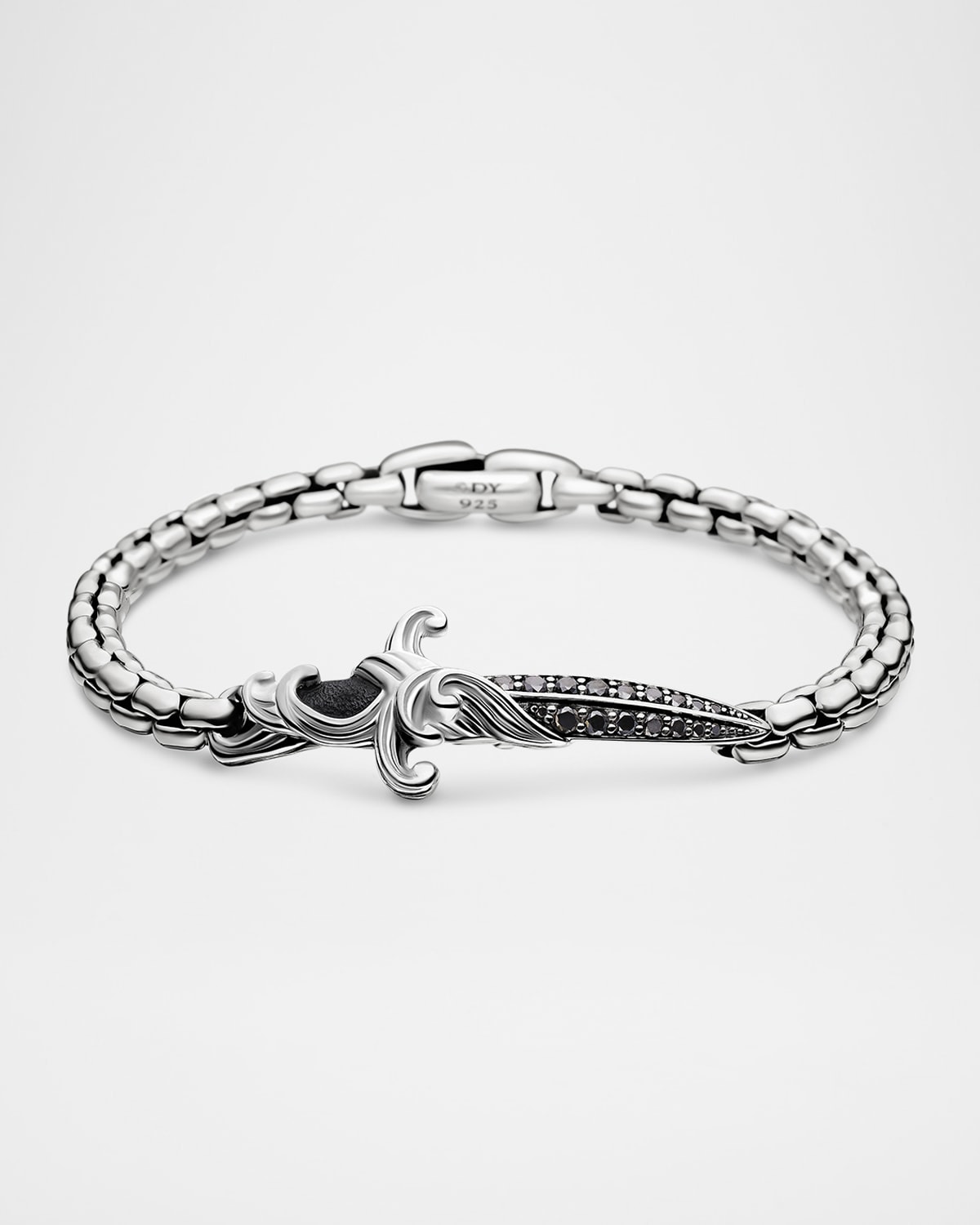 Men's Waves Dagger Bracelet in Silver, 5mm - 1