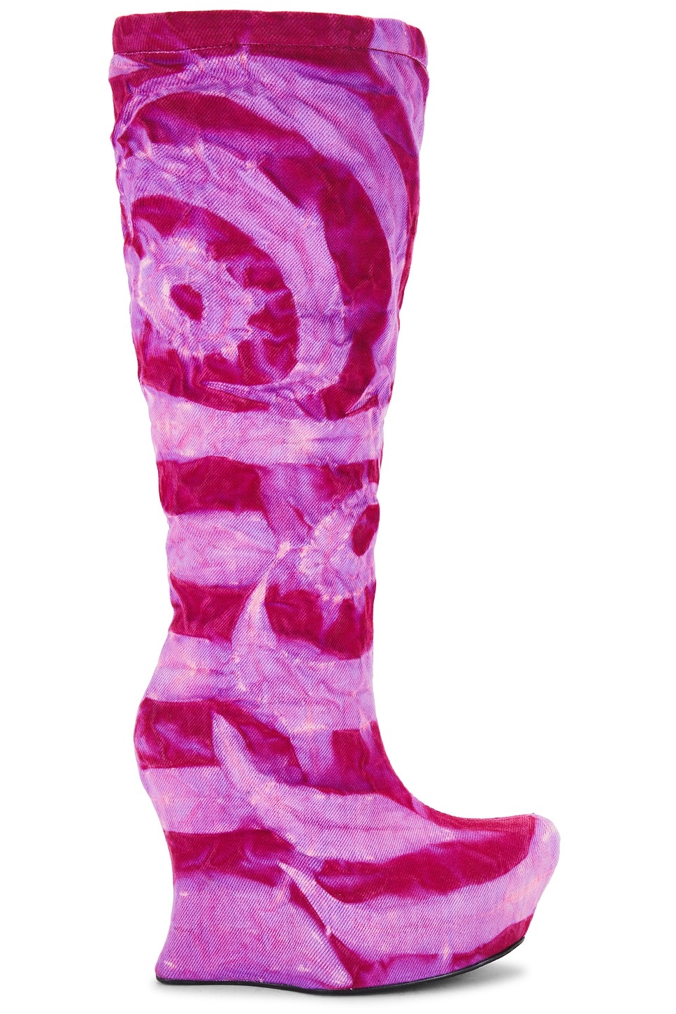 Sculpted Wedge Denim Boots - 2
