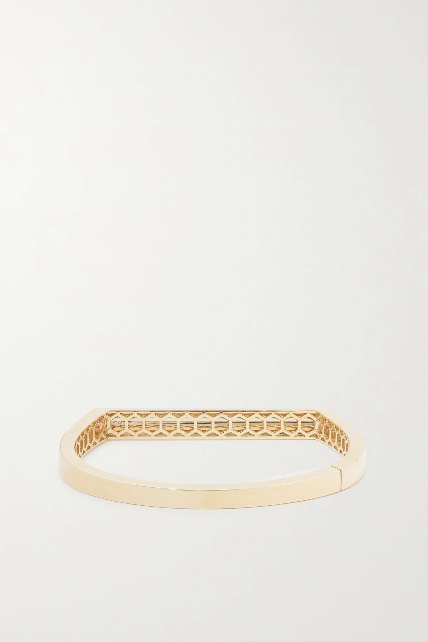 Grace 14-karat gold, sapphire and diamond bangle - 3