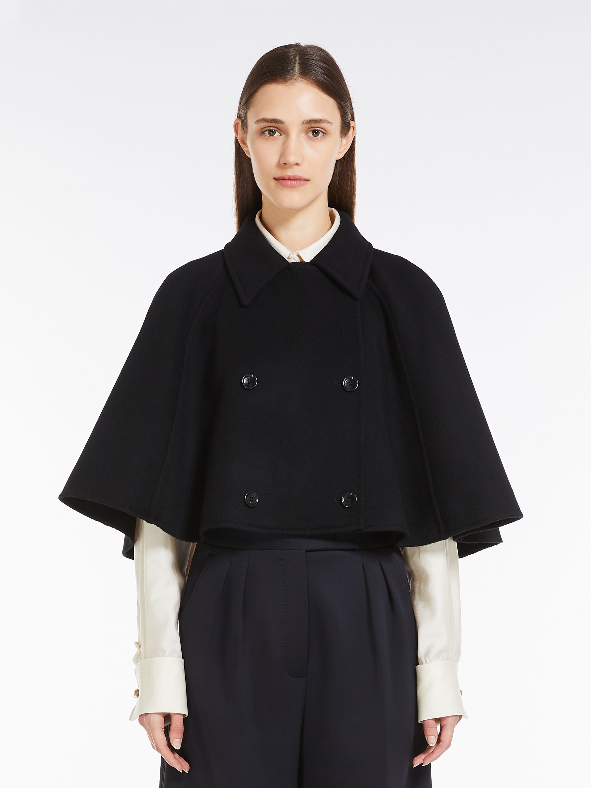 VOLUME Short wool and cashmere cape - 3