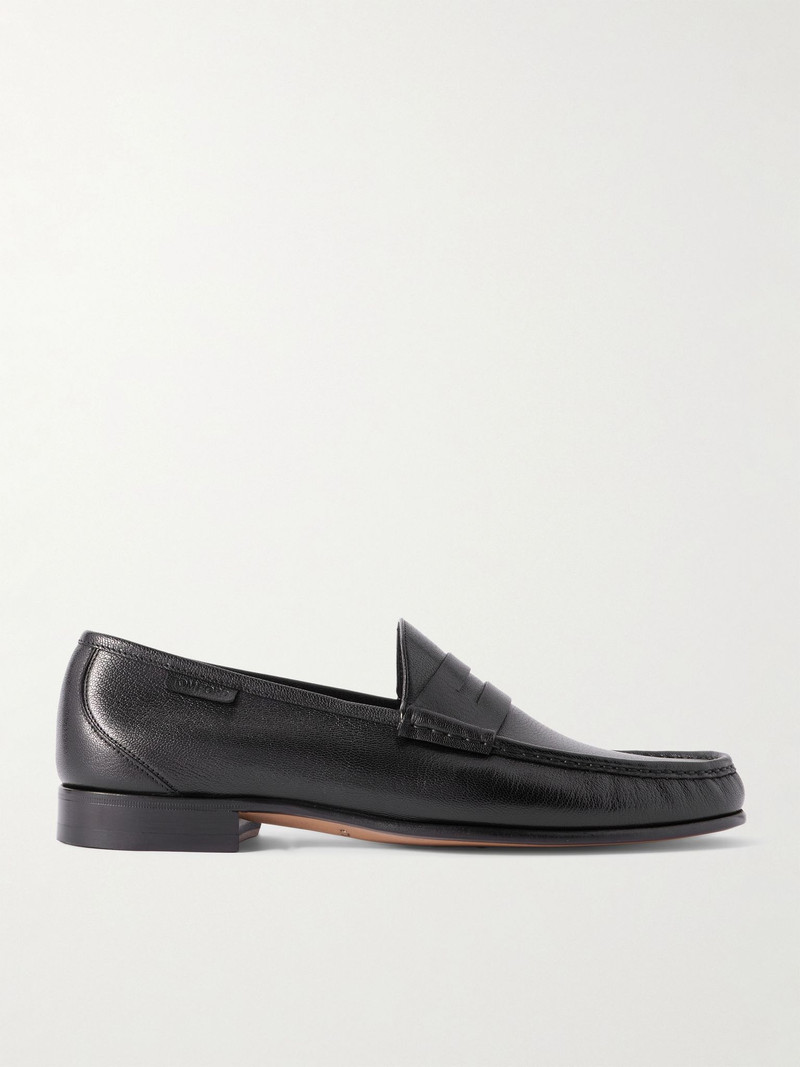 York Full-Grain Leather Penny Loafers Black 1