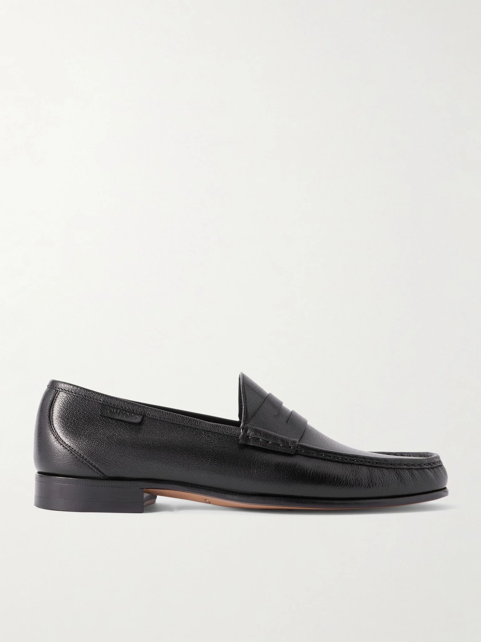York Full-Grain Leather Penny Loafers Black - 1
