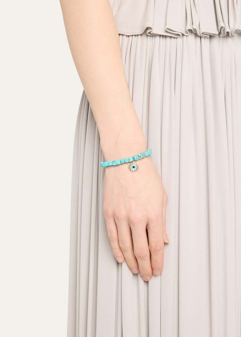 SYDNEY EVAN 14K Gold and Diamond Marquise Eye Turquoise Bracelet outlook