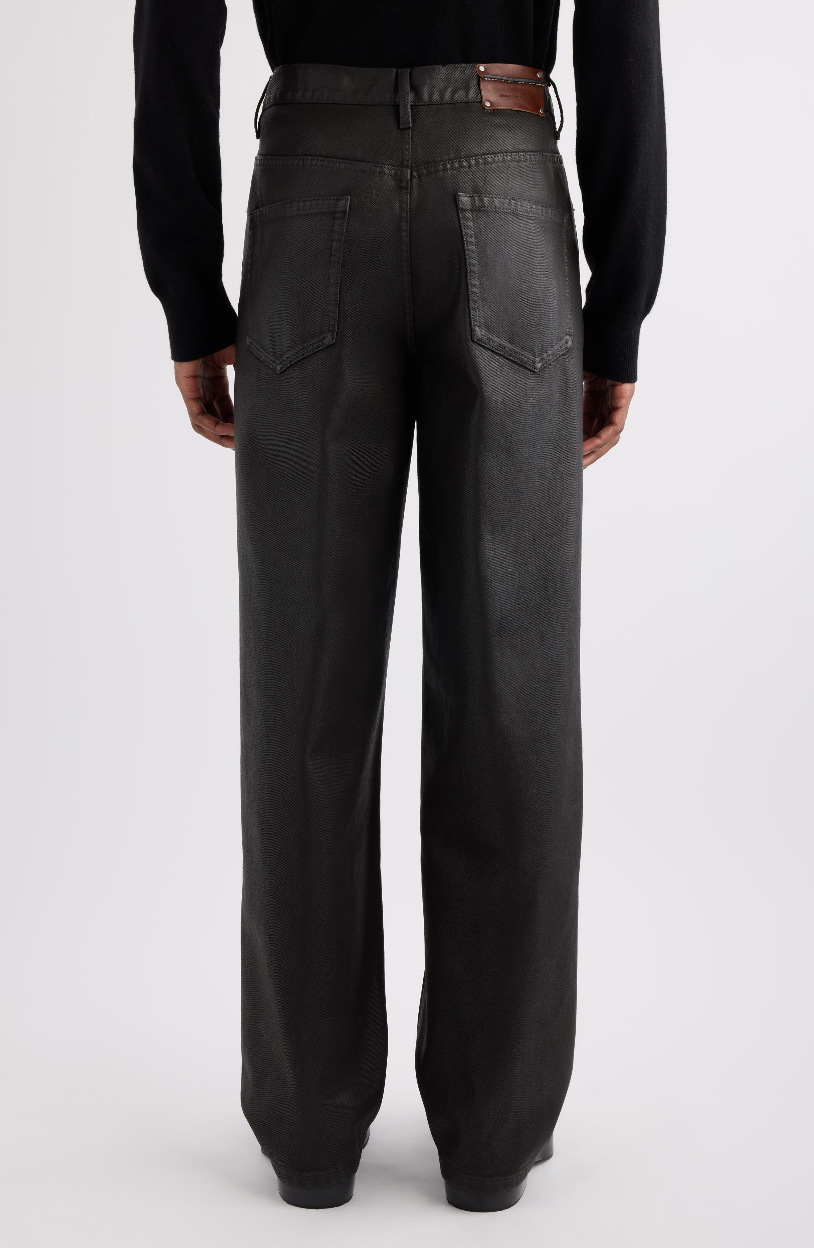Dries Van Noten Pine Coated Jeans in Black at Nordstrom - 3