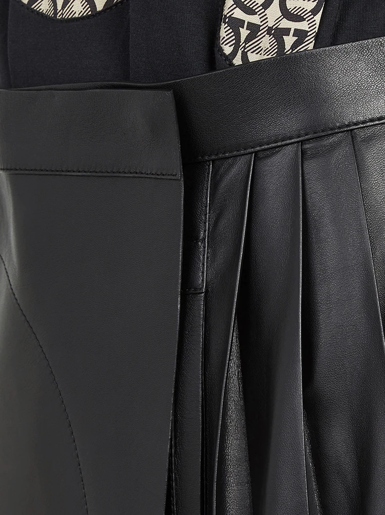 LEATHER WRAP SKIRT - 5