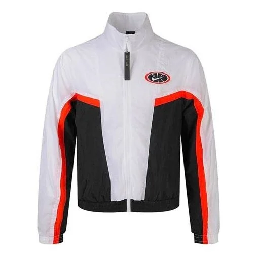 Nike Throwback 길쌈된 스포츠 농구 재킷 검정 백색 AV9756-100 - 1