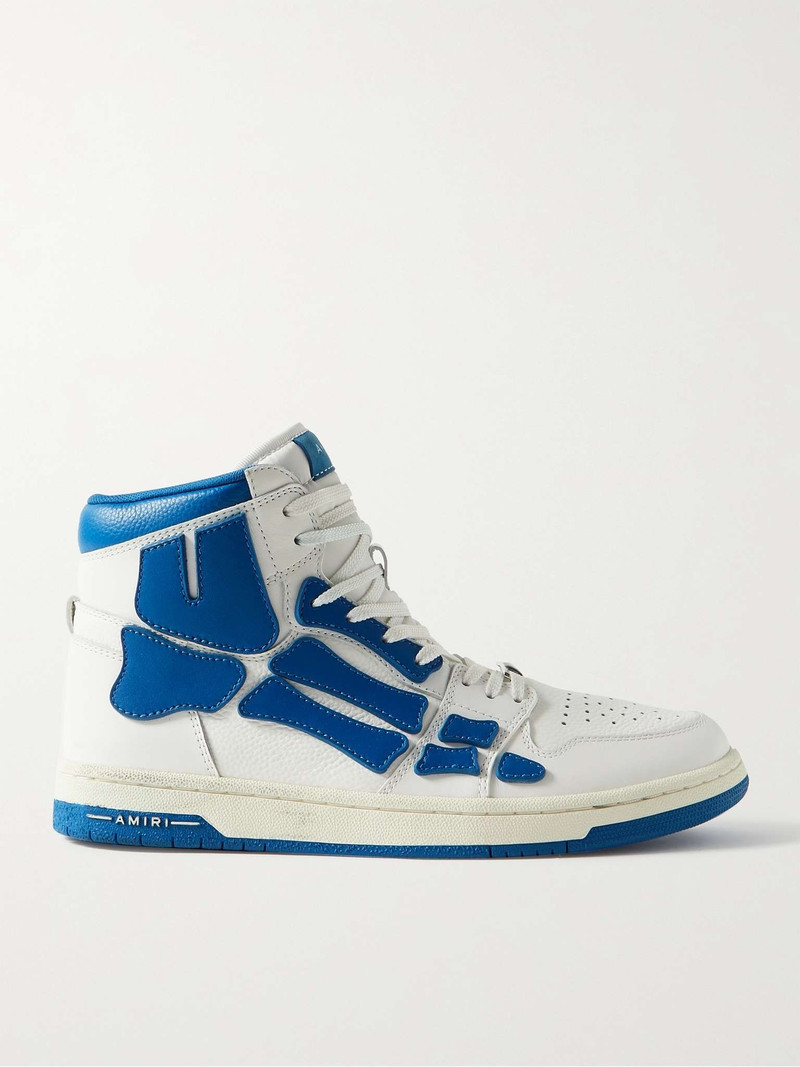 Skel-Top Colour-Block Leather High-Top Sneakers - 1