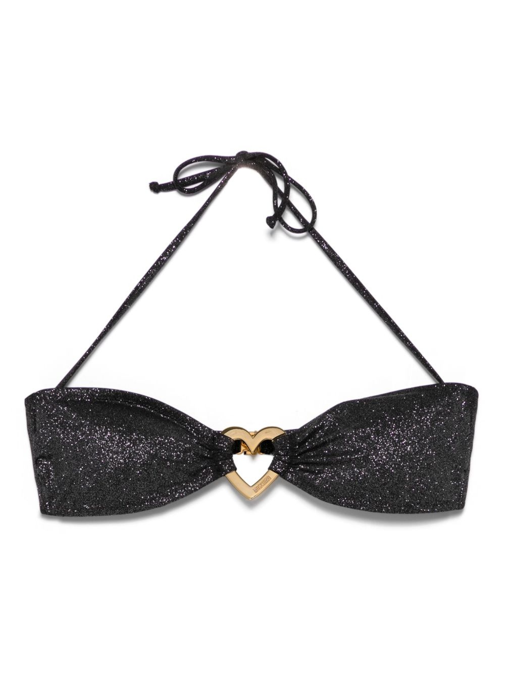 glitter metal-heart bikini top - 1