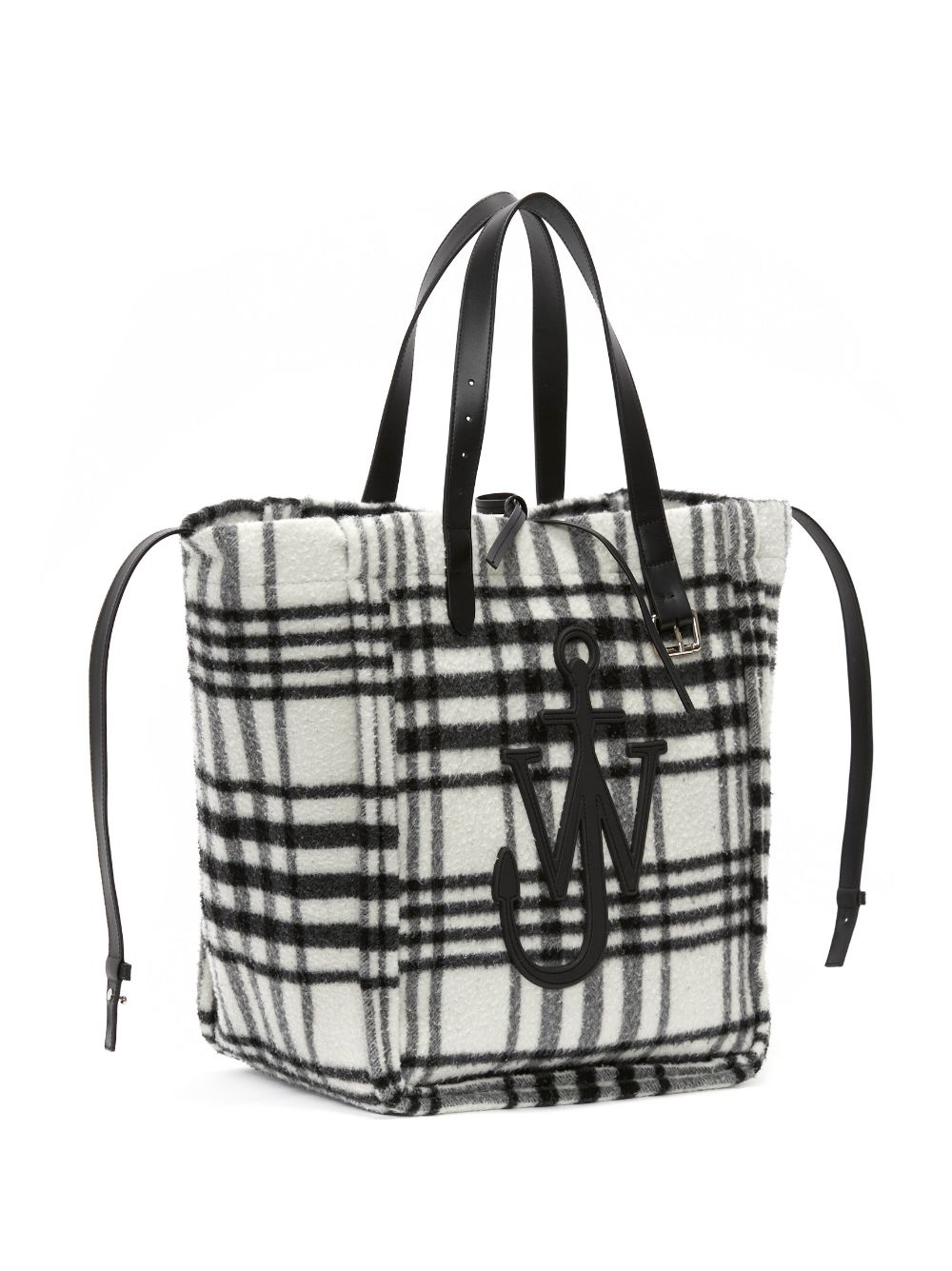 Belt check-print tote bag - 3