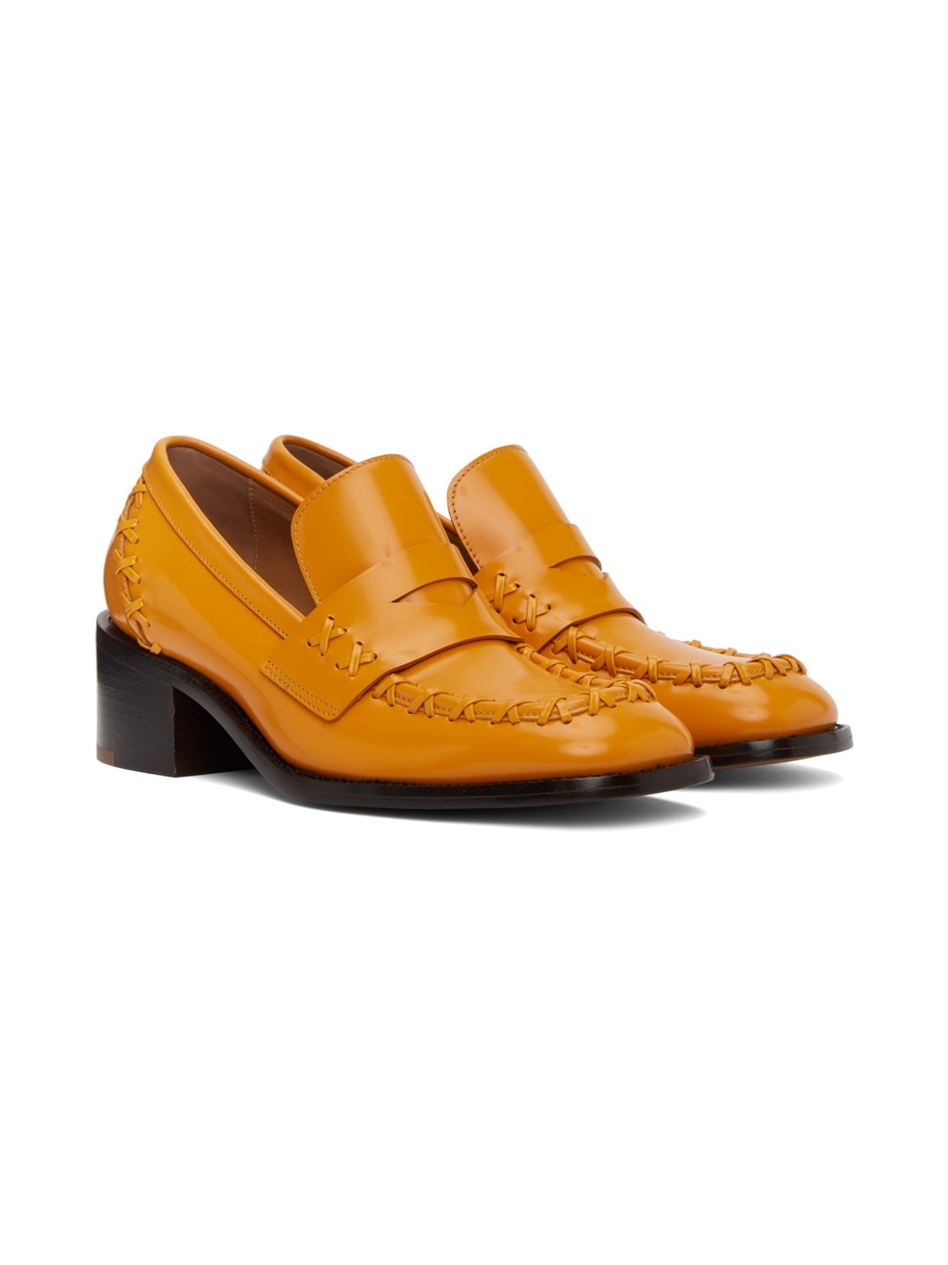 Orange Stitch Heels - 4