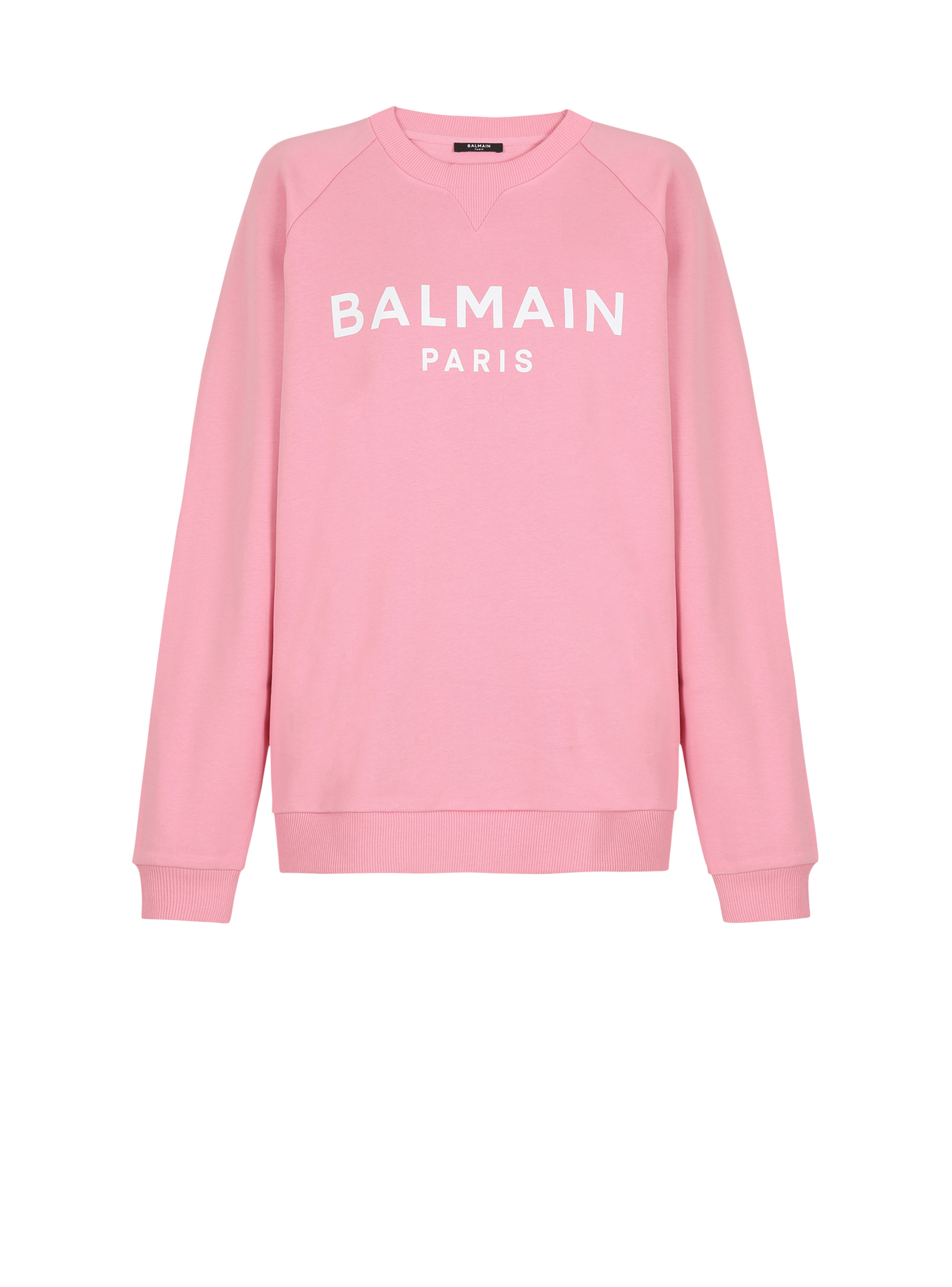 Eco-designed cotton sweatshirt with Balmain logo print - 1