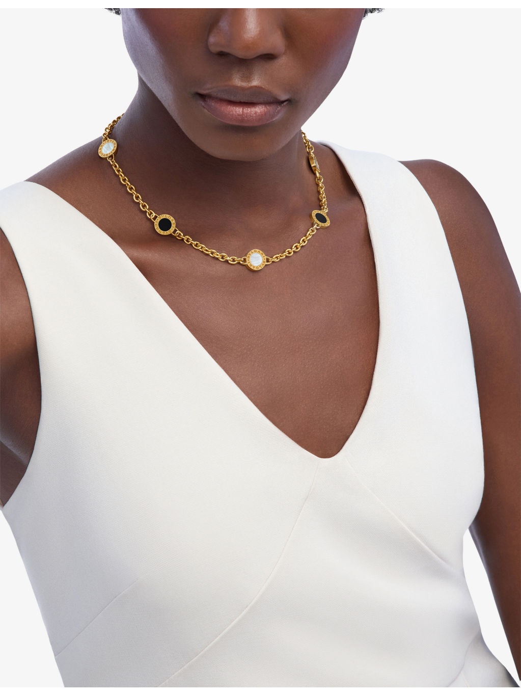 Bvlgari Bvlgari 18ct Yellow-Gold, Mother-of-Pearl and Onyx Necklace - 4