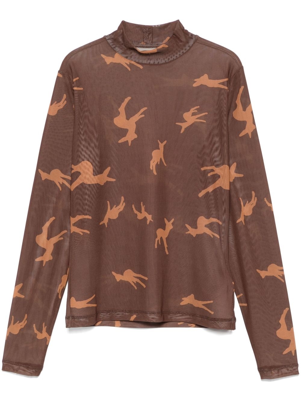 deer-print T-shirt - 1