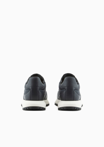 EMPORIO ARMANI ASV recycled nylon sneakers with regenerated Saffiano details outlook