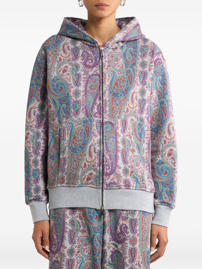 Etro paisley-pattern foliage hooded sweater outlook
