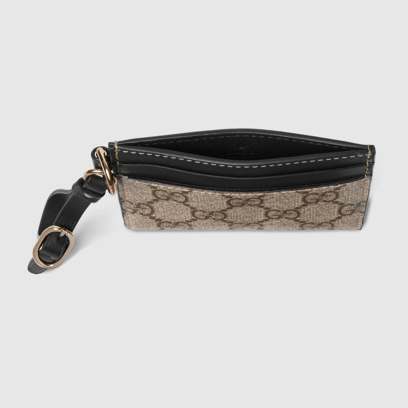 GUCCI GG Emblem card case with strap outlook