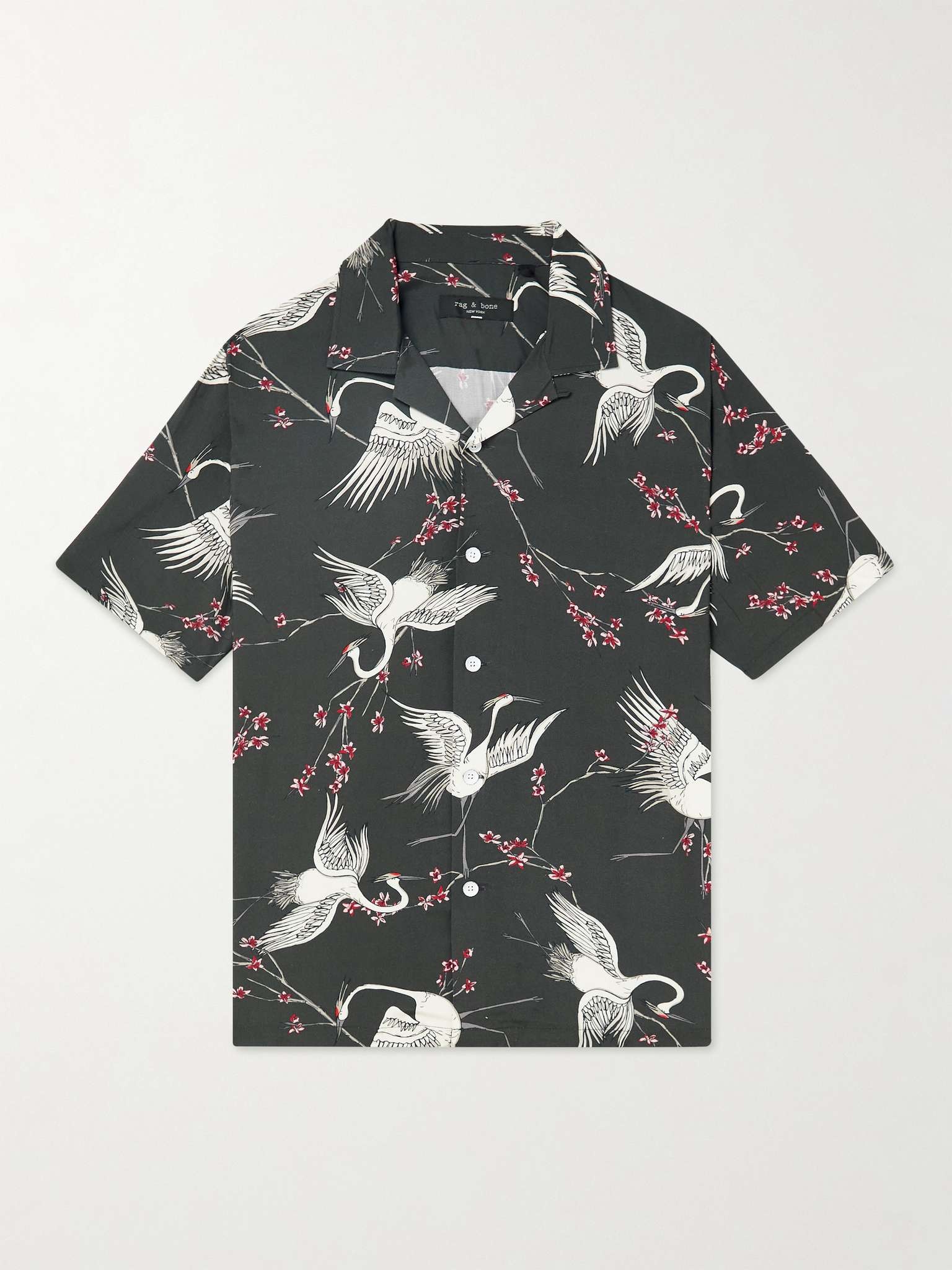 Avery Convertible-Collar Printed Crepe Shirt - 1