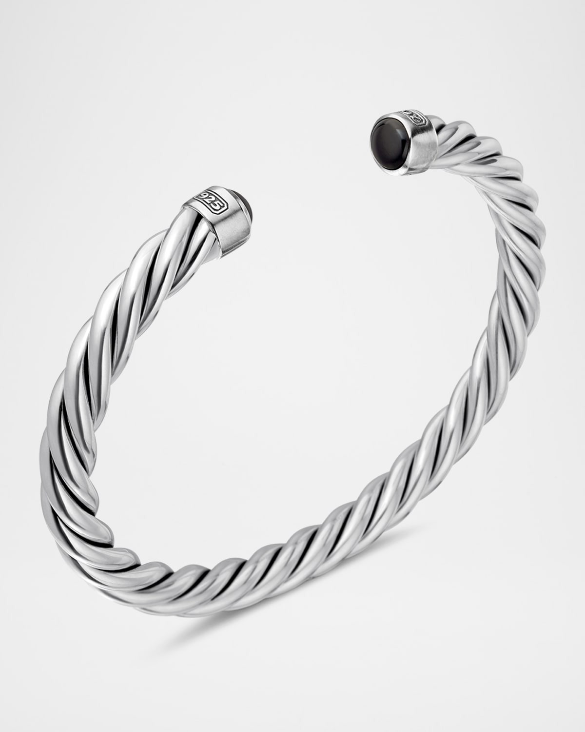 6mm Men's Cable Cuff Bracelet in Silver - 3