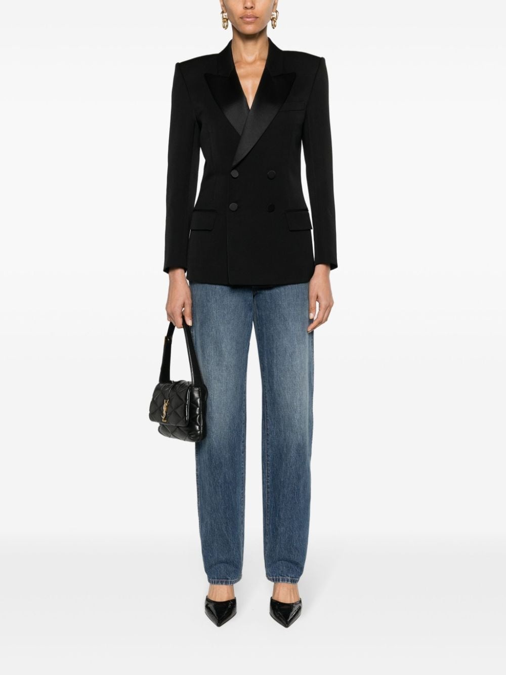 peak-lapels double-breasted blazer - 2