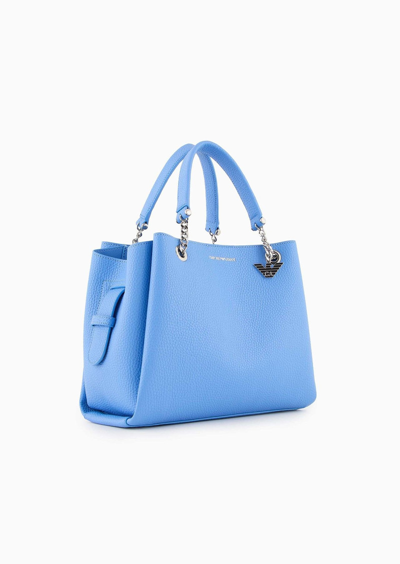 EMPORIO ARMANI Palmellato leather-effect handbag with eagle charm outlook