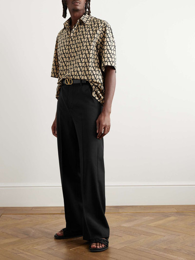 Valentino Wide-Leg Wool-Twill Trousers outlook