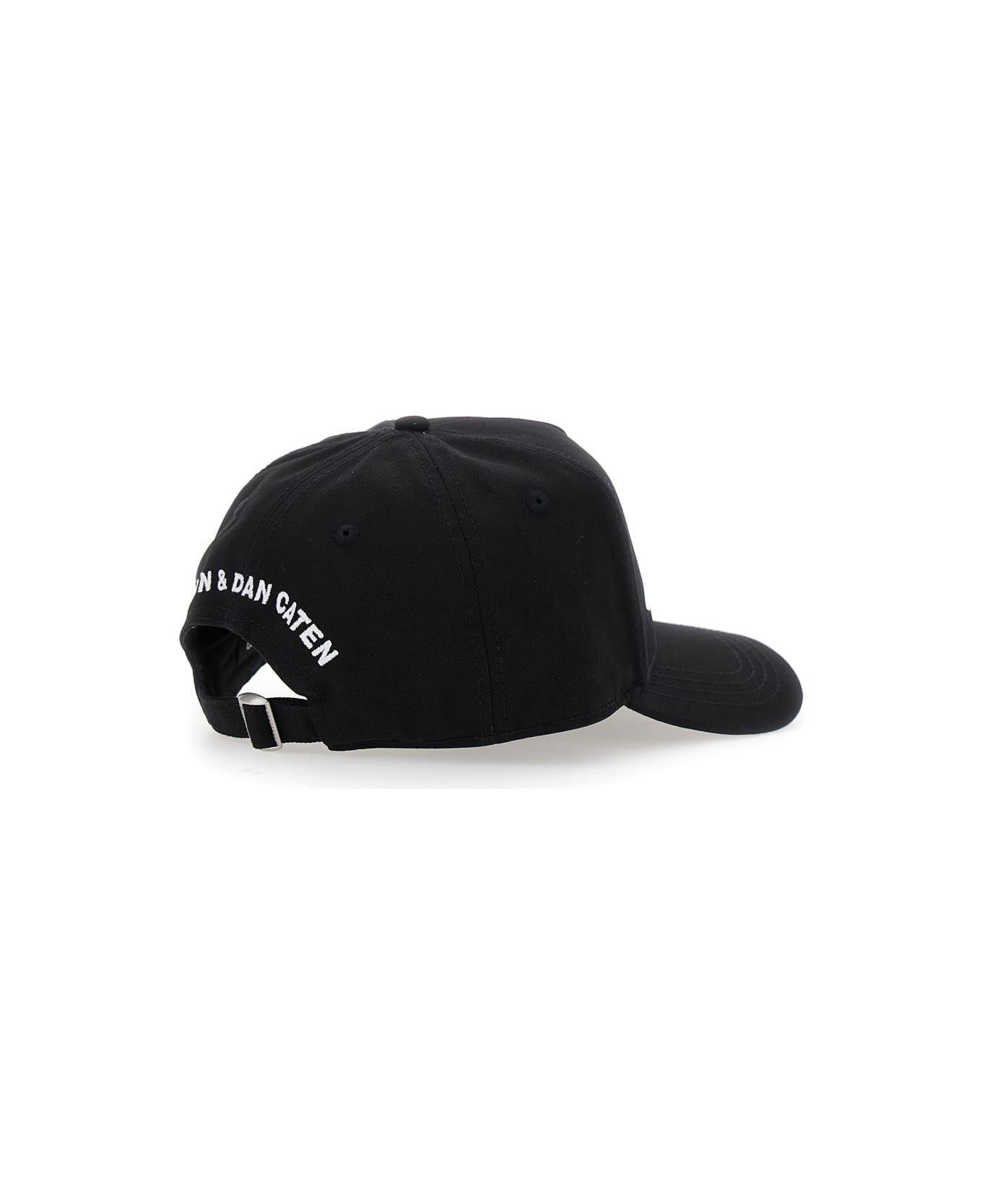 Black Baseball Cap With Maxi Print On The Front And Logo Lettering On The Rear In Cotton Man - 2