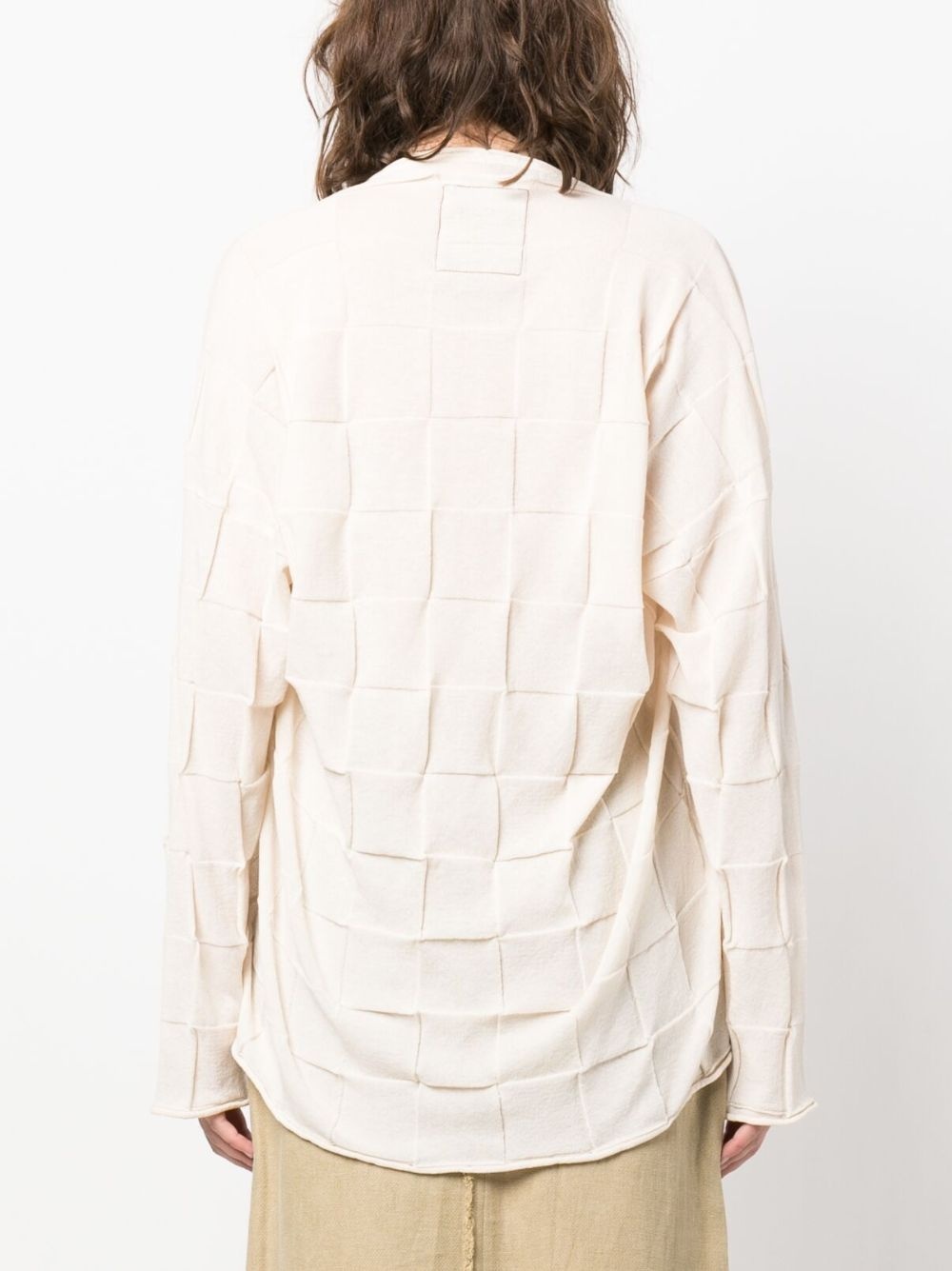 square-pattern knitted top - 4