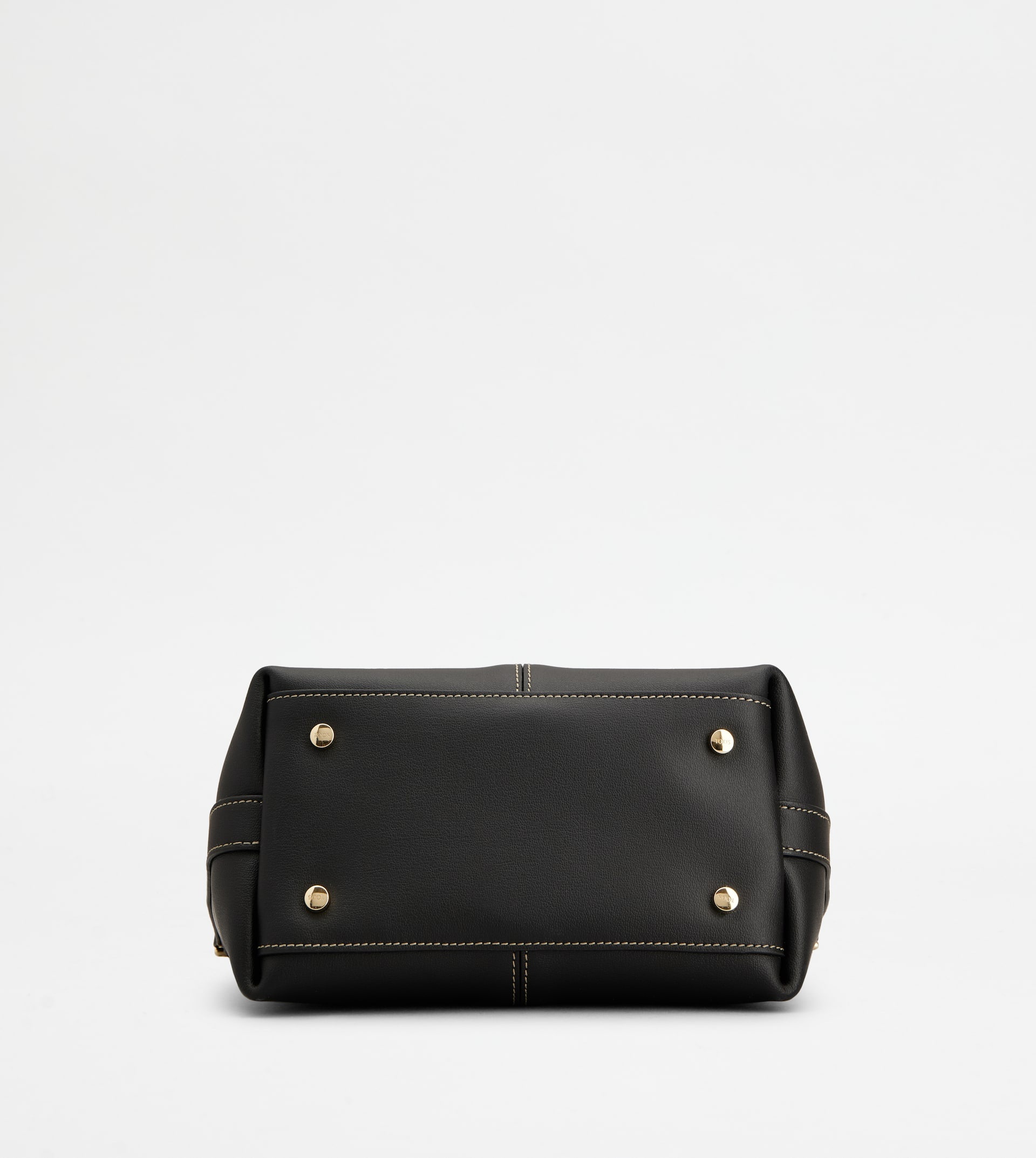 TOTE SHOPPING BAG IN LEATHER MINI - BLACK - 3