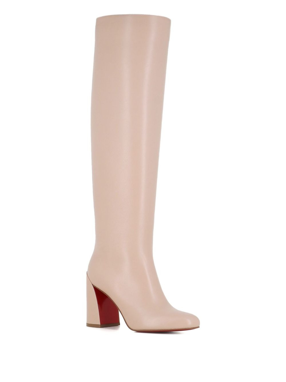 leather block-heel knee-high boots - 5