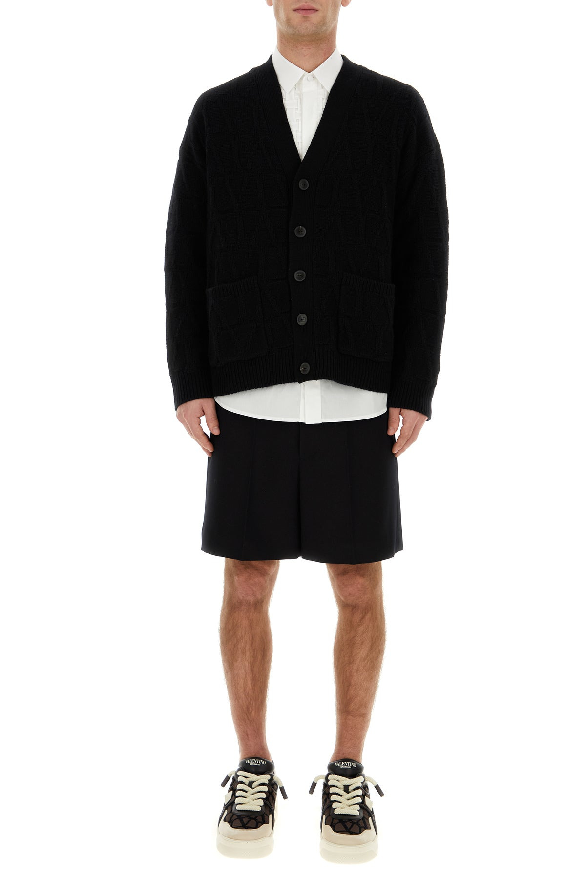 Black wool cardigan - 6